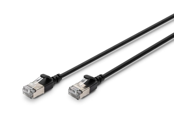 DIGITUS CAT 6A F-FTP Slim Patchkabel, 5 m, Sort