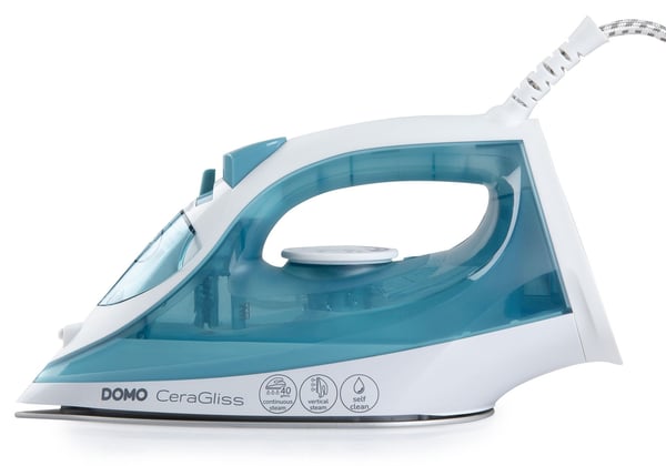 Domo DO7060S strygejern Dampstrygejern Keramisk strygesål 2400 W Blå, Hvid