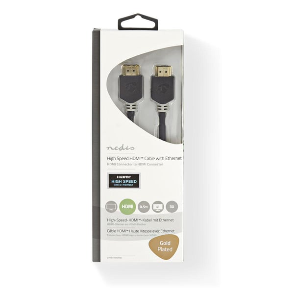 Miniatyrbillede 2 af 3: Nedis CVBW34000AT05 HDMI-kabel 0,5 m HDMI Type A (Standard) Anthracit