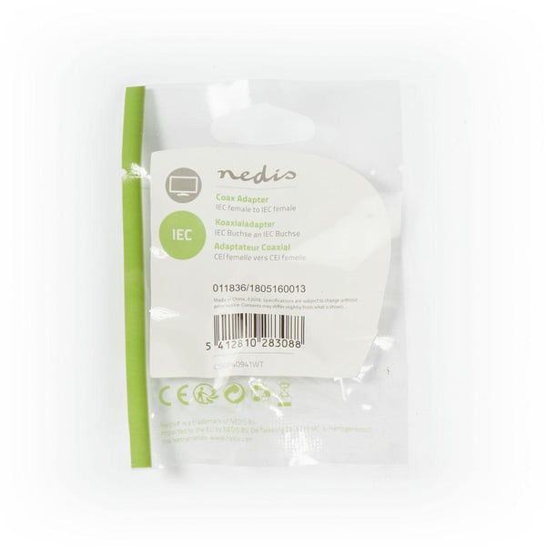 Nedis CSGP40941WT kabel kønsskifter Coax Female Hvid