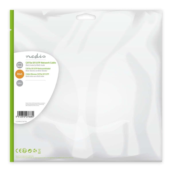 Nedis CCGP85121WT50 netværkskabel Hvid 5 m Cat5e SF/UTP (S-FTP)