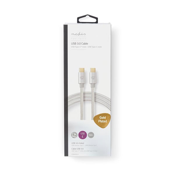 Miniatyrbillede 2 af 6: Nedis CCTB64700AL10 USB-kabel USB 3.2 Gen 1 (3.1 Gen 1) 1 m USB C 5 Gbit/sek. Aluminium