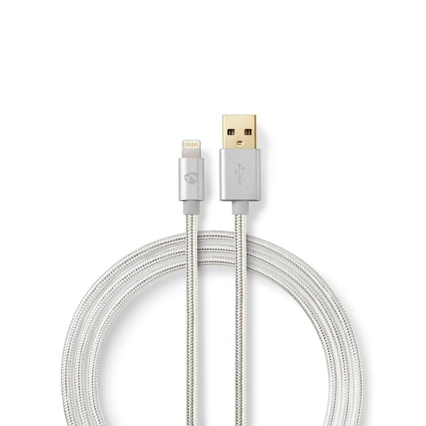 Nedis CCTB39300AL30 kabel til mobiltelefon Aluminium 3 m USB A Lightning