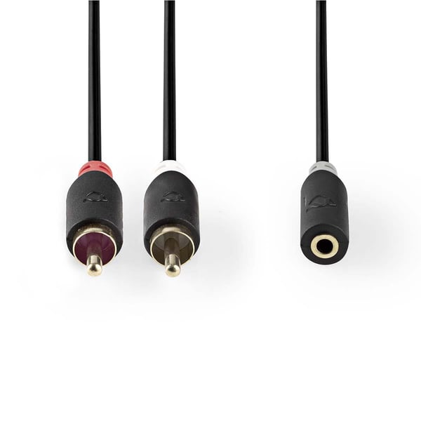Pikkukuva 2 / 2: Nedis CABW22255AT02 audiokaapeli 2 x RCA 3.5mm Antrasiitti