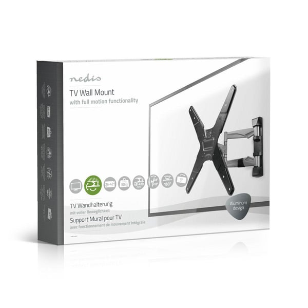 Nedis TVWM5530BK tv-beslag 106,7 cm (42") Sølv, Sort