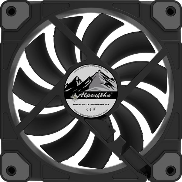 Pikkukuva 8 / 15: Alpenföhn Wing Boost 3 Tietokonekotelo, Suoritin Tuuletin 12 cm Musta 3 kpl