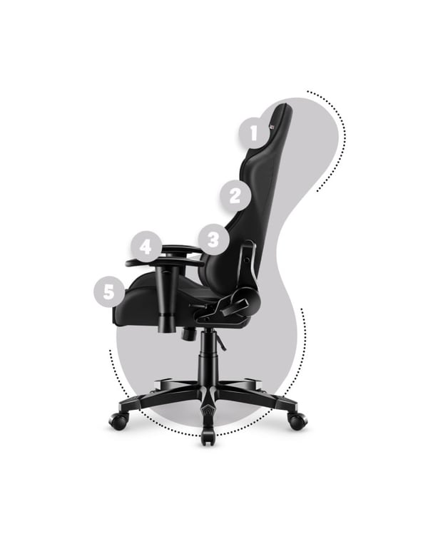 Miniatyrbillede 6 af 16: Huzaro Ranger 6.0 Black Universal gamingstol Spand (vugge) sæde Sort