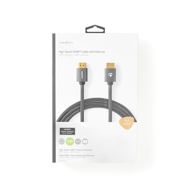 Pikkukuva 4 / 8: Nedis CVTB34000GY50 HDMI-kaapeli 5 m HDMI-tyyppi A (vakio) Harmaa