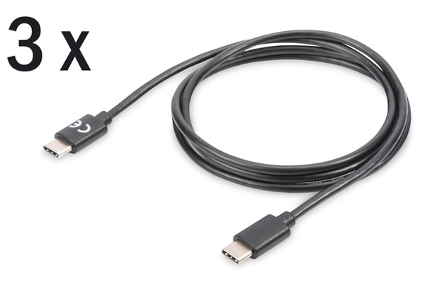 Miniatyrbillede 2 af 8: ASSMANN Electronic AK-880908-010-S USB-kabel USB 2.0 1 m USB C 0,48 Gbit/sek. Sort