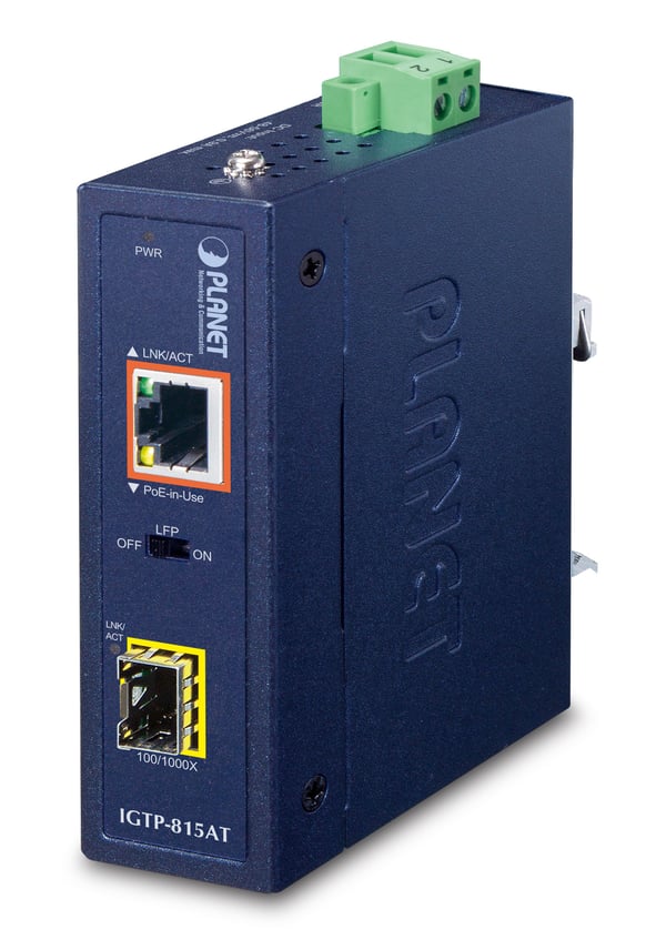 PLANET IGTP-815AT verkon mediamuunnin 1000 Mbit/s Sininen