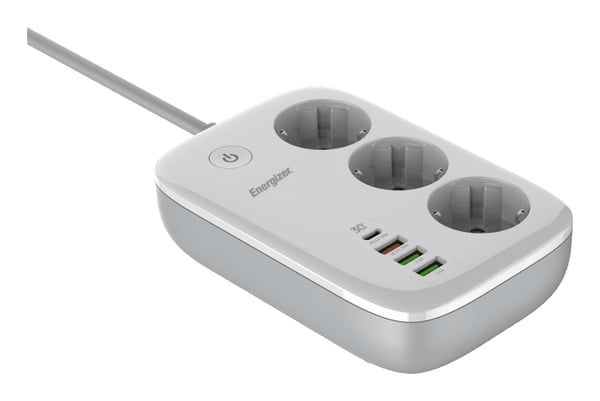Miniatyrbillede 4 af 4: Energizer EPB2500W02EU stikdåse 2 m 3 AC stikkontakt(er) Indendørs Hvid