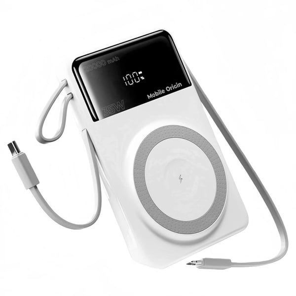 Miniatyrbillede 6 af 11: Mobile Origin MO-35WPDD-PB15 powerbank Lithium polymer (LiPo) 20000 mAh Trådløs opladning Hvid