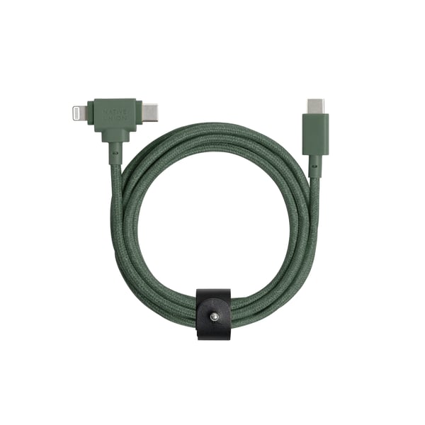 Native Union Belt Duo mobiltelefonkablar Grön 1,5 m USB C USB C/Lightning