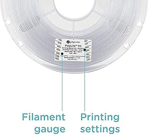 Miniatyrbillede 5 af 6: Polymaker PC01001 3D print materiale Polykarbonat (PC) Transparent 1 kg