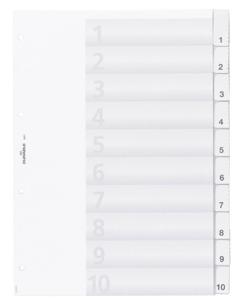 Durable 6821-19 Numerisk faneindeks Transparent