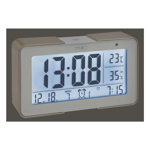TFA-Dostmann 60.2540.53 väckarklockor Digital väckarklocka Beige, Vit