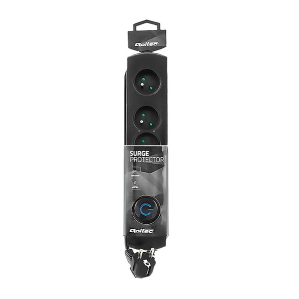 Qoltec 50104 overspændingsbeskytter Sort 4 AC stikkontakt(er) 230 V 1,5 m