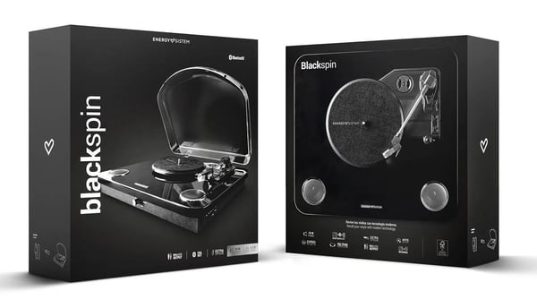 Energy Sistem BlackSpin Bæltedrevet pladespiller Sort, Transparent