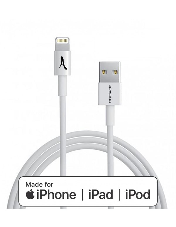 Akashi ALTCABLEMFIW kabel til mobiltelefon Hvid 1 m USB A Lightning