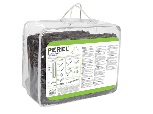 Miniatyrbillede 1 af 4: Perel GSS3360PEC skyggesejl Trekant Kul