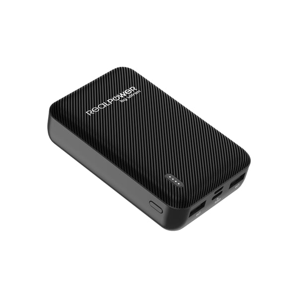 Miniatyrbillede 1 af 3: RealPower PB-10000 SE Lithium polymer (LiPo) 10000 mAh Sort