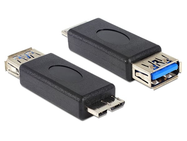 DeLOCK 65183 kabelomvandlare (hane/hona) USB 3.0-A FM micro USB 3.0-B M Svart DeLOCK 65183 kabelomvandlare (hane/hona) USB 3.0-A FM micro USB 3.0-B M Svart