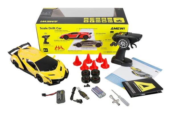 Pikkukuva 7 / 9: Amewi RC Drift Lisenssi Lamborghini Veneno keltainen