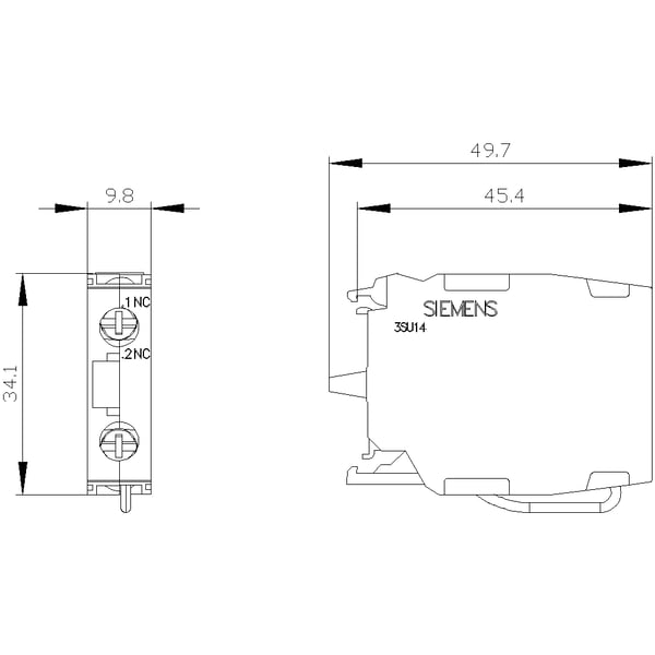 Miniatyrbillede 2 af 5: Siemens Kontaktmodul mit 1 Schaltglied 1Ö 3SU14001AA101HA0