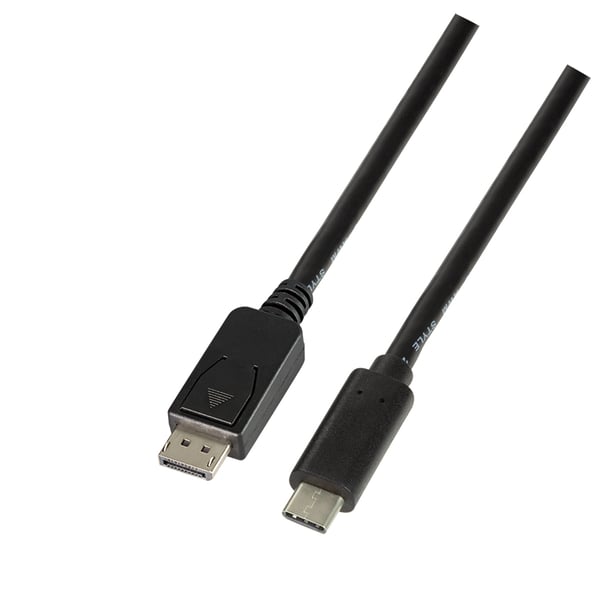Pikkukuva 1 / 3: LogiLink UA0335 videokaapeli-adapteri 1,8 m USB Type-C DisplayPort Musta