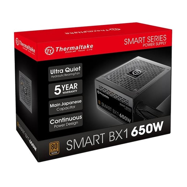 Miniatyrbild 4 av 6: Thermaltake Smart BX1 strömförsörjningsenheter 650 W 24-pin ATX ATX Svart