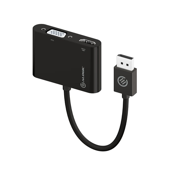 ALOGIC DP-VGHD4K-ADP videokabel adapter DisplayPort HDMI + VGA (D-Sub) Sort