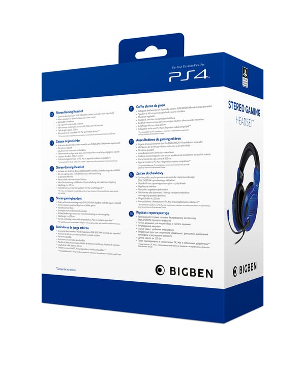 Pikkukuva 2 / 9: Bigben Interactive PS4OFHEADSETV3G Kuulokkeet Langallinen Pääpanta Pelaaminen Sininen