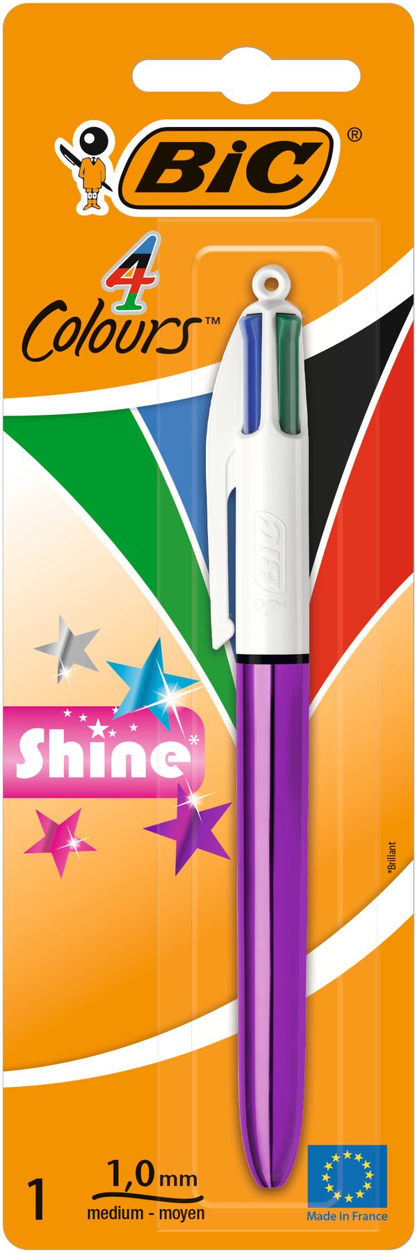Miniatyrbillede 1 af 3: BIC Shine Sort, Blå, Grøn, Rød Kuglepen med flere funktioner Mellem 1 stk