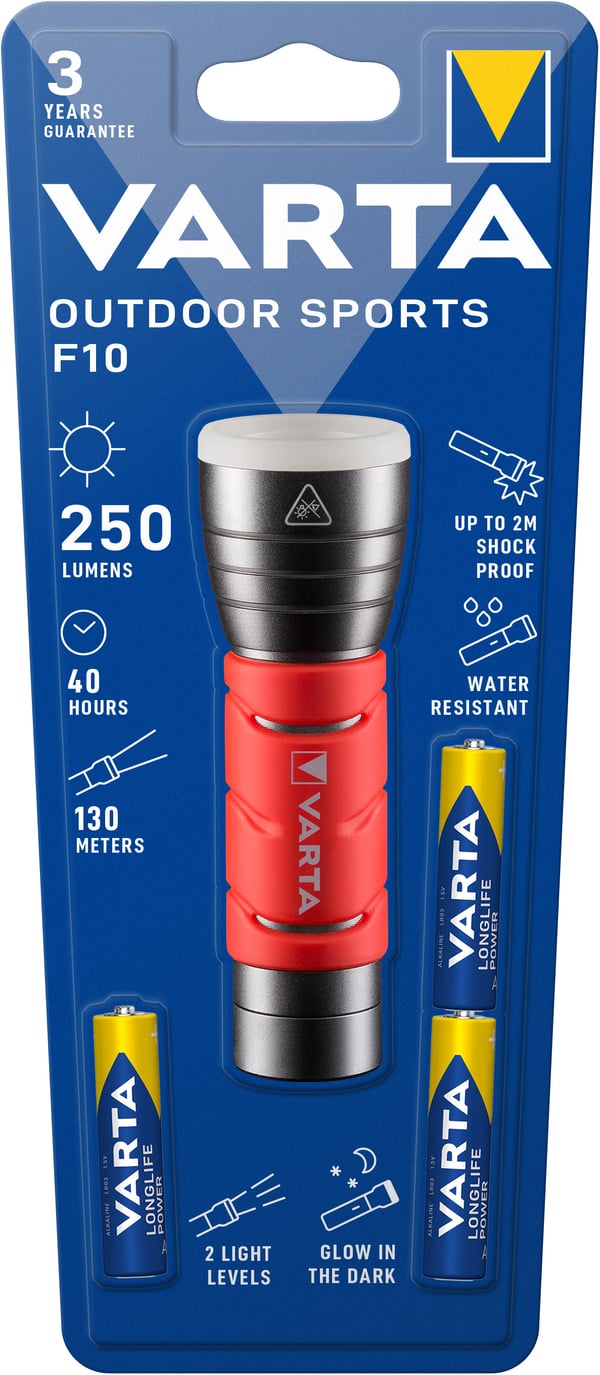 Varta 17627101421 Musta, Punainen Käsikokoinen taskulamppu LED