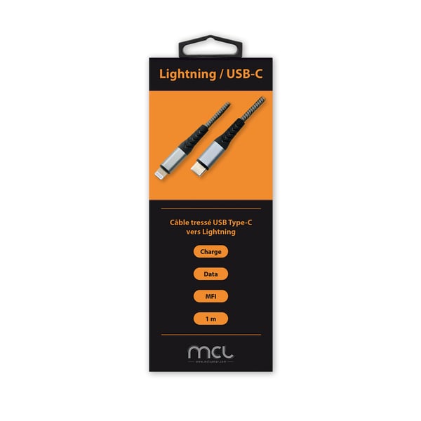 MCL MC923-1C/LIZ-1M Lightning kabel Grå