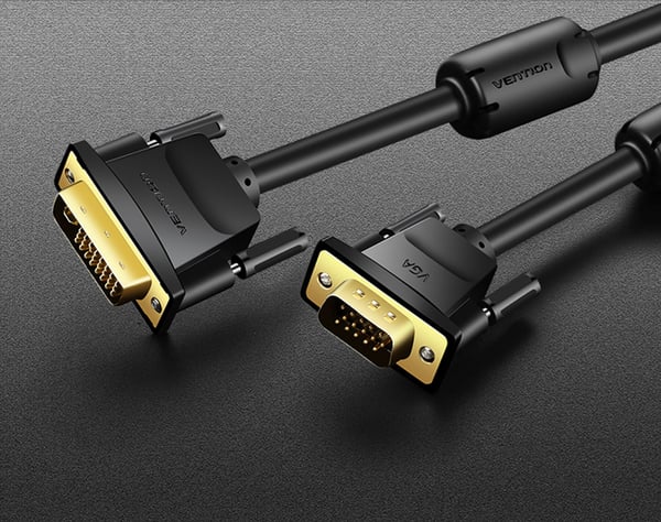 Miniatyrbillede 3 af 4: Vention EACBI videokabel adapter 3 m DVI VGA (D-Sub) Sort