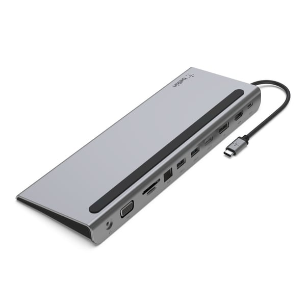 Belkin INC004BTSGY kannettavien tietokoneiden telakka ja porttitoistin Langallinen USB 3.2 Gen 1 (3.1 Gen 1) Type-C Musta, Harmaa