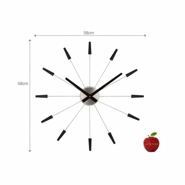 Miniatyrbillede 2 af 3: NeXtime 2610ZW Væg- og bordur Kvartsur Cirkel Sort