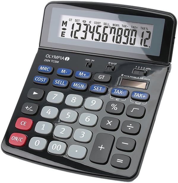 Olympia 2504 regnemaskine Desktop Finansiel Sort, Blå, Grå