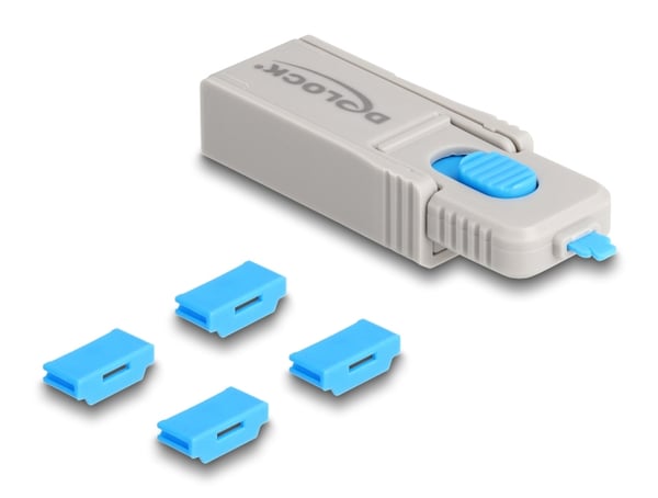 DeLOCK 20924 portblockerare Portblockerare + nyckel HDMI Blå, Grå Plast 5 styck