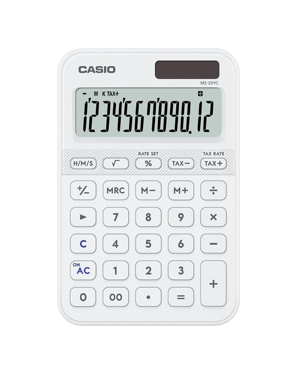 Casio MS-20YC miniräknare Skrivbord Grundläggande Vit