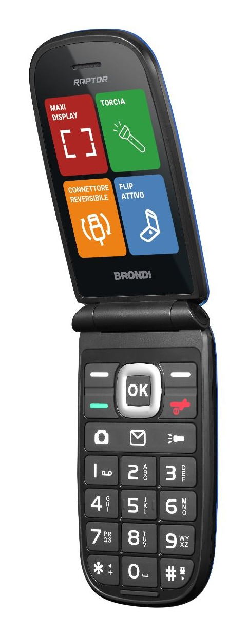 Brondi Raptor 7,11 cm (2.8") 106 g Svart, Blå Seniortelefon