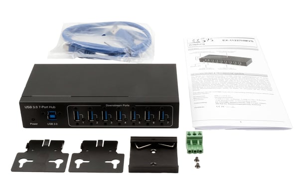 EXSYS EX-11227HMVS gränssnittshubbar USB 3.2 Gen 1 (3.1 Gen 1) Type-B 5000 Mbit/s Svart