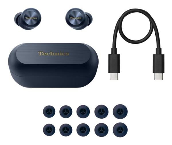 Technics EAH-AZ100E-A hovedtelefoner/headset True Wireless Stereo (TWS) I ørerne Opkald/musik Bluetooth Blå
