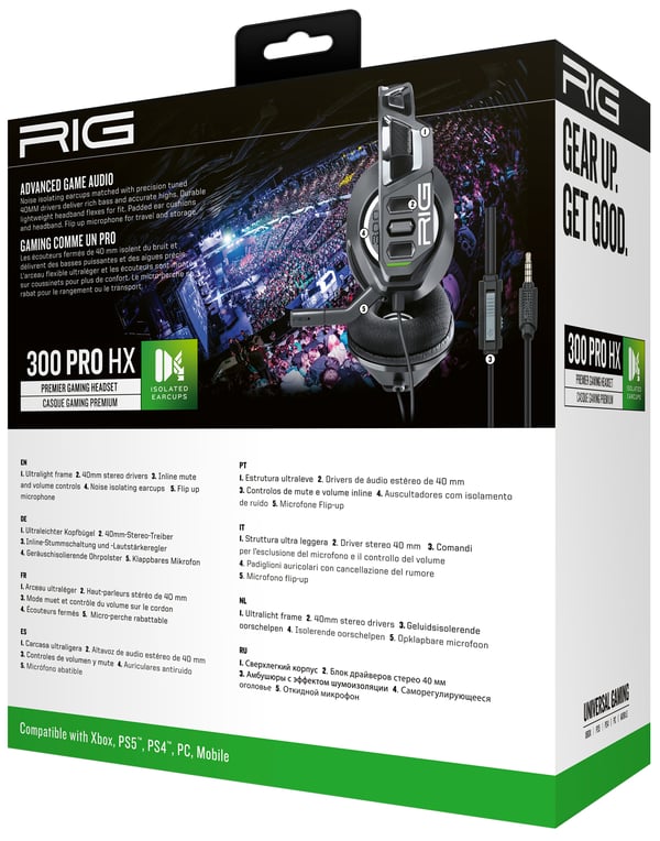 NACON RIG 300 PRO HX Headset Kabel Huvudband Spela Svart
