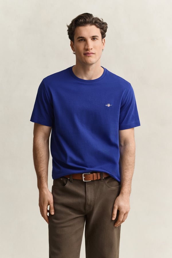 Gant 2003184-435 T-tröja Rib-knit neckline Kortärmad Bomull