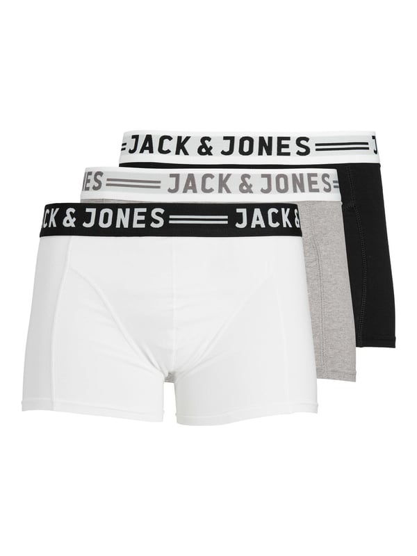 Jack & Jones 5712833644171 underbuks Boksershorts Sort, Hvid, Grå