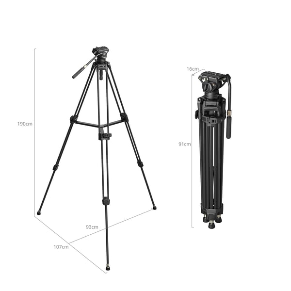 Miniatyrbillede 5 af 6: SmallRig 5111 kamerastativ Digital-/filmkameraer 3 ben Sort
