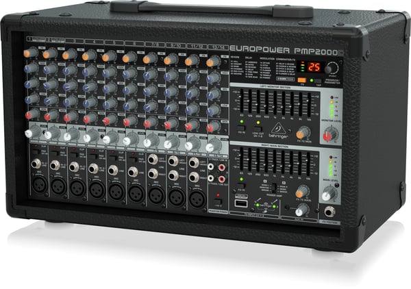 Behringer PMP2000D audio mixer 14 kanaler Sort