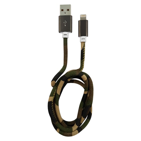LC-Power LC-C-USB-LIGHTNING-1M-5 belysningskabel Kamouflage, Grön